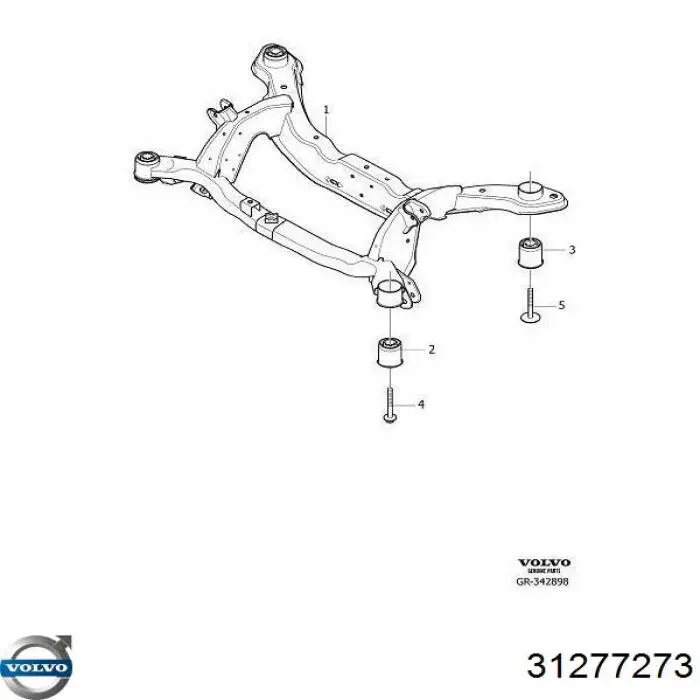Bloco silencioso de viga traseira (de plataforma veicular) Volvo 31277273 preço, a partir de 65,38 USD