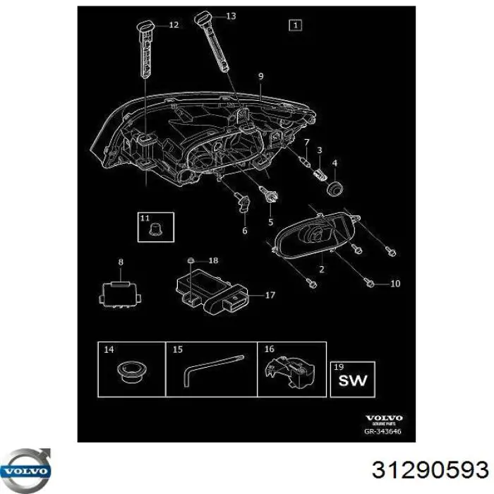 Lâmpada de xénon Volvo 31290593 preço, a partir de 65,58 USD