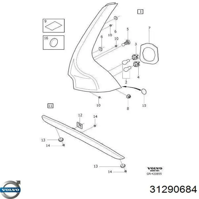 31290684 Volvo Lanterna traseira direita