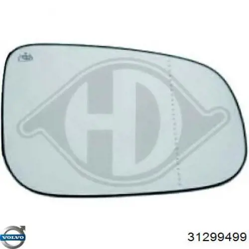 Compre 31299499 Volvo Elemento espelhado do espelho de retrovisão direito