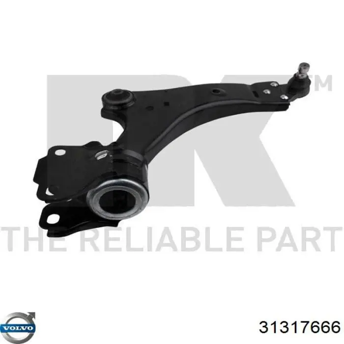 31317666 Volvo Braço oscilante inferior direito de suspensão dianteira