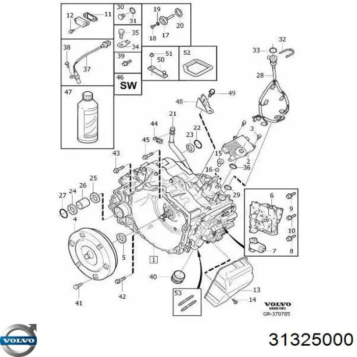 31325000 Volvo Conversor de binário da Caixa Automática de Mudança
