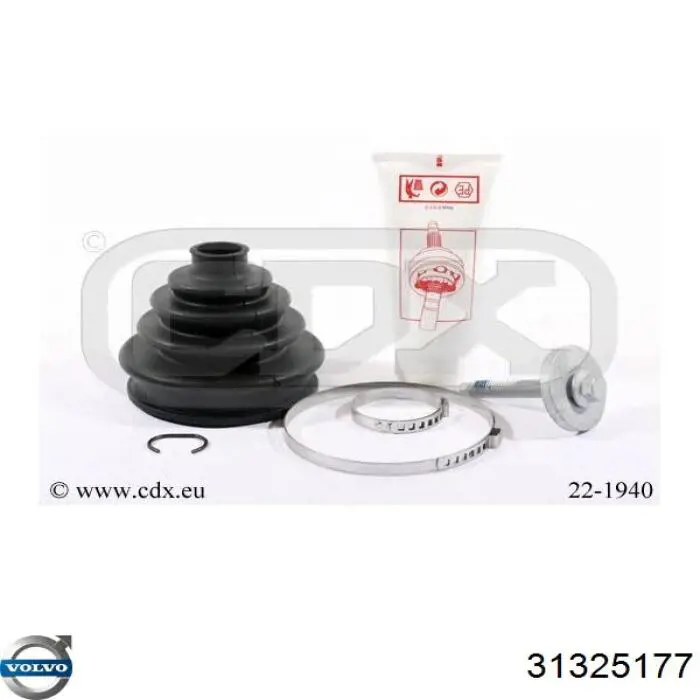 Botas de proteção de Juntas homocinéticas do semieixo dianteiro, kit 31325177 Volvo