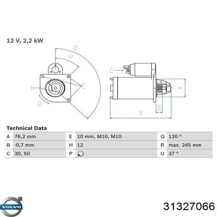 Compre 31327066 Volvo Motor de arranco