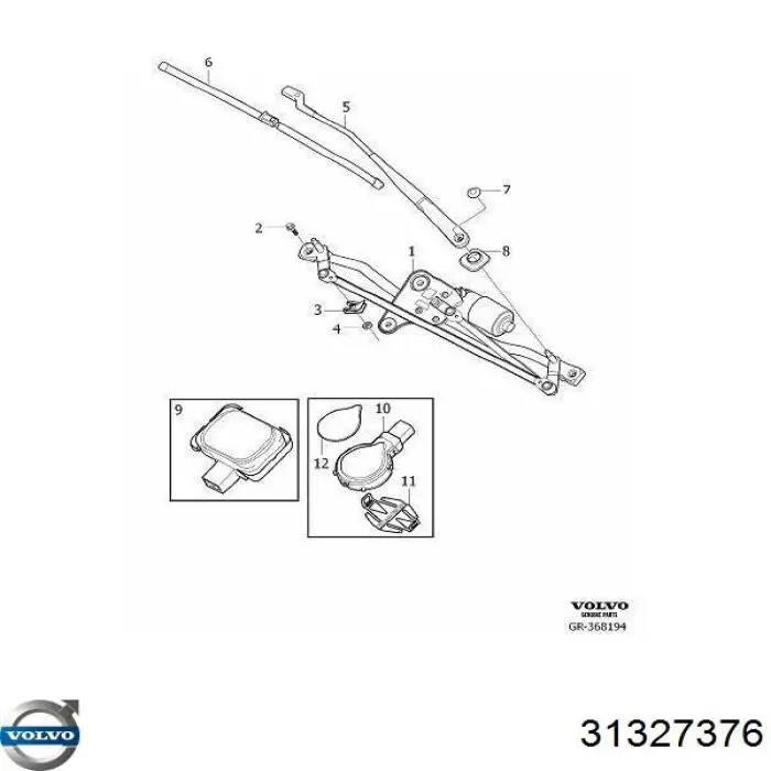 31327376 Volvo Chapa de sensor de chuva