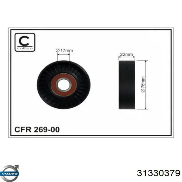 Reguladora de tensão da correia de transmissão Volvo 31330379 preço, a partir de 43,81 USD