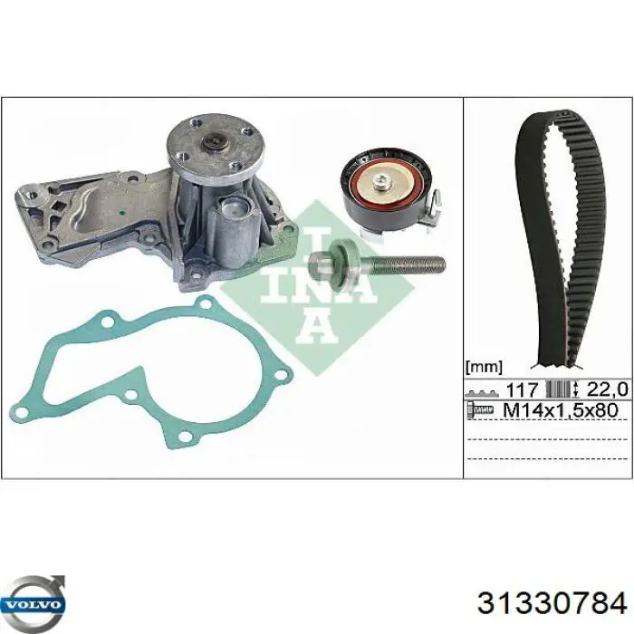 31330784 Volvo Correia do mecanismo de distribuição de gás, kit