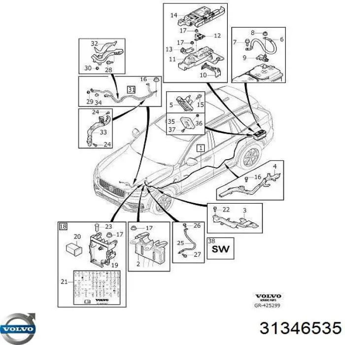 Dispositivo de segurança Volvo 31346535 preço, a partir de 2,96 USD