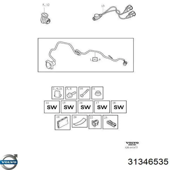 Dispositivo de segurança 31346535 Volvo