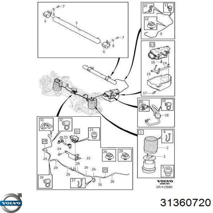 31360720 Volvo Compressor de bombeio pneumático (de amortecedores)