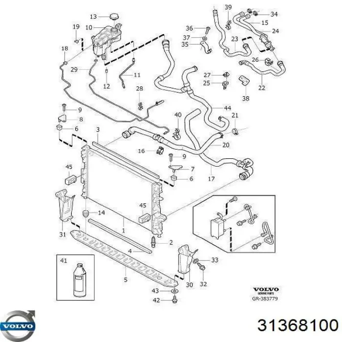 Viga inferior do radiador Volvo 31368100 preço, a partir de 102,15 USD