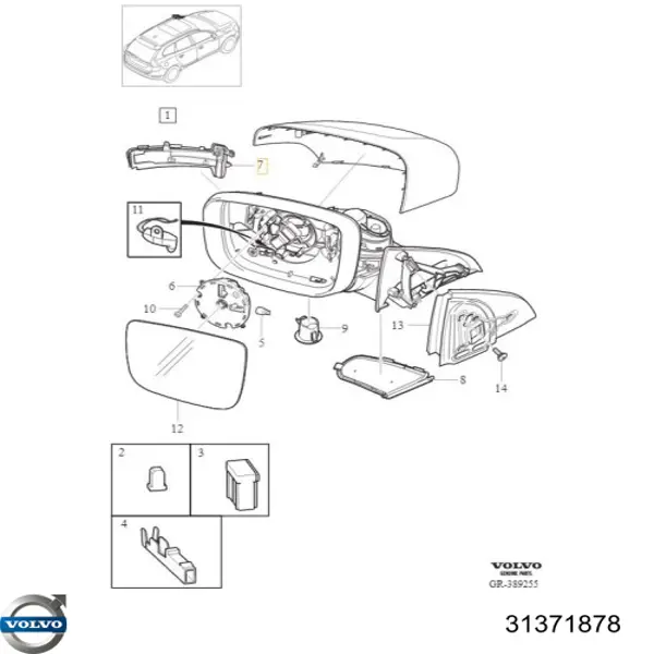 Compre 31371878 Volvo Pisca-pisca de espelho esquerdo