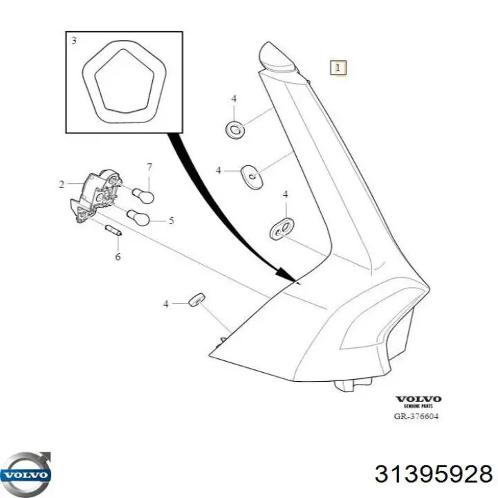 Compre 31395928 Volvo Lanterna traseira esquerda