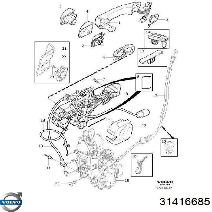 Fecho da porta dianteira esquerda Volvo 31416685 preço, a partir de 105,56 USD
