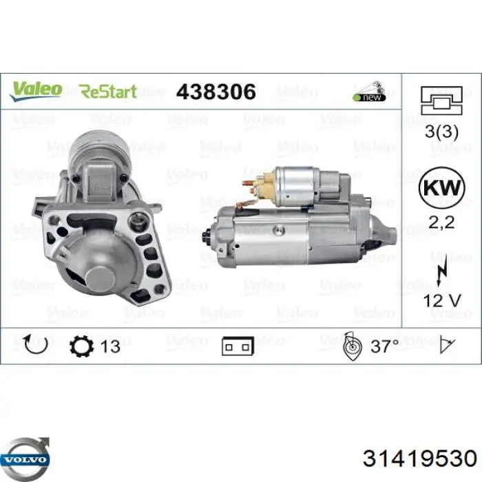 Compre 31419530 Volvo Motor de arranco