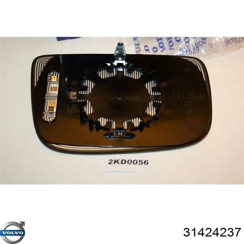 Elemento espelhado do espelho de retrovisão esquerdo 31424237 Volvo