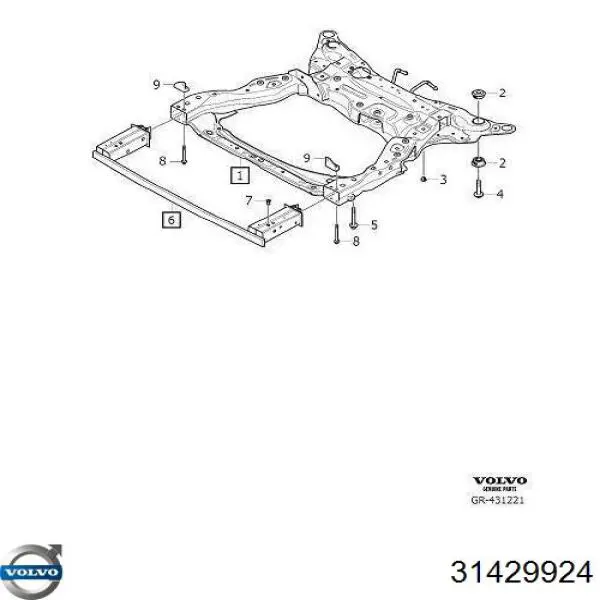 Compre 31429924 Volvo Reforçador do pára-choque dianteiro