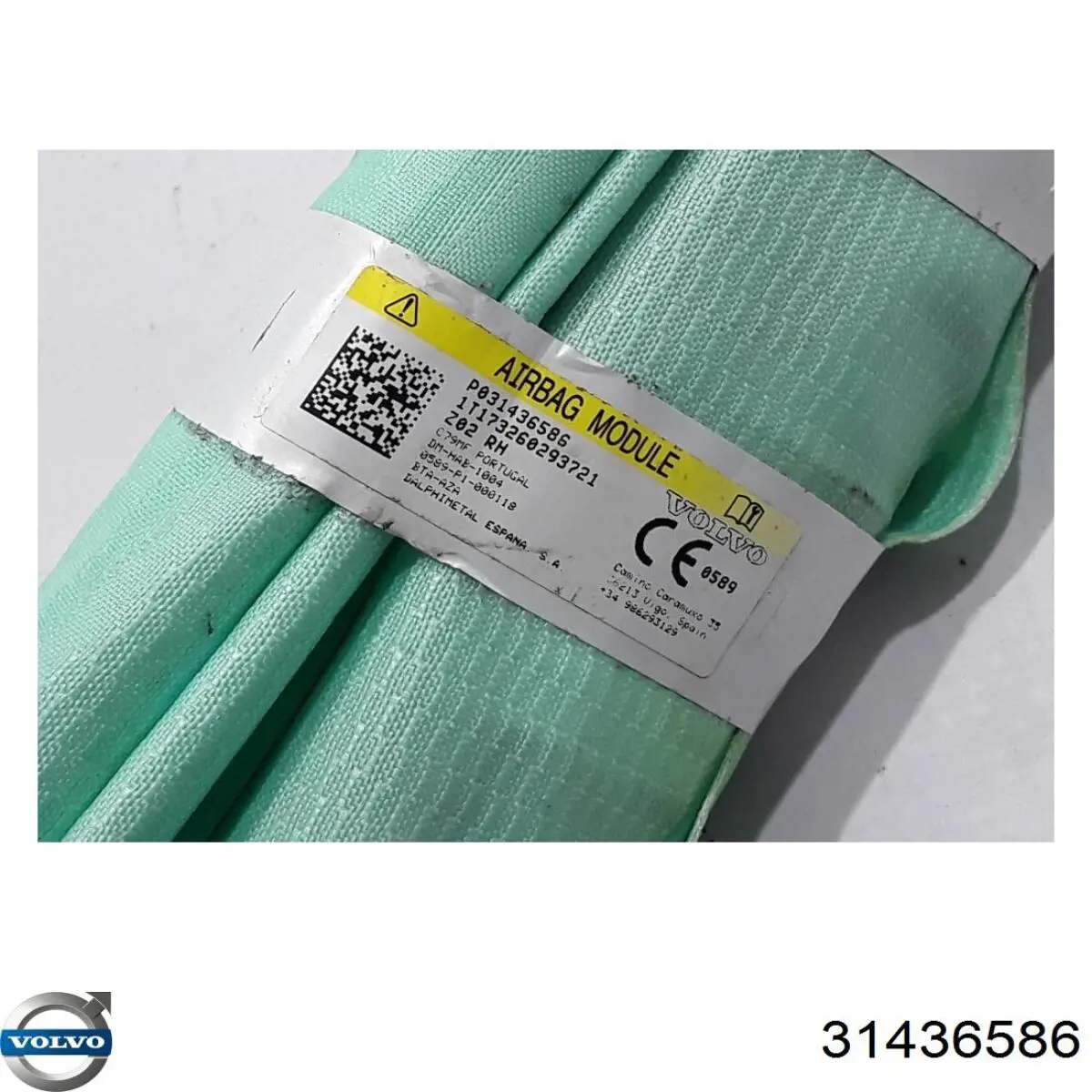 31436586 Volvo Cinto de segurança (AIRBAG) de estore lateral direito