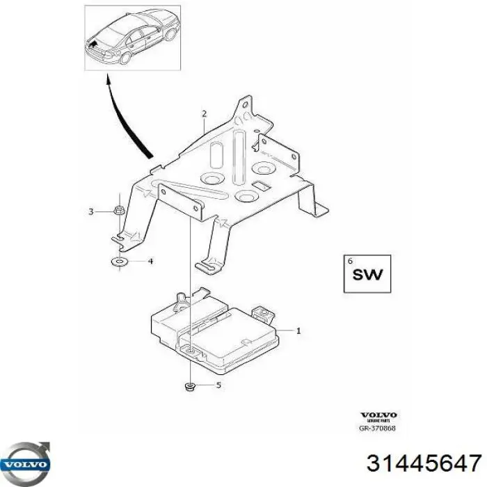 31445647 Volvo Unidade de controlo (módulo) do freio de estacionamento eletromecânico
