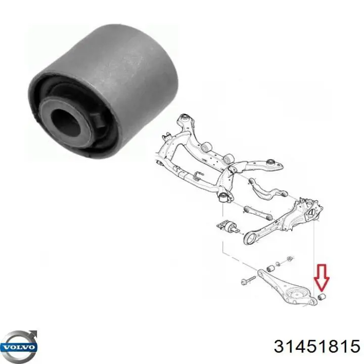 Bloco silencioso externo traseiro de braço oscilante transversal Volvo 31451815 preço, a partir de 12,54 USD