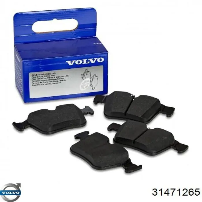 Sapatas do freio traseiras de disco 31471265 Volvo