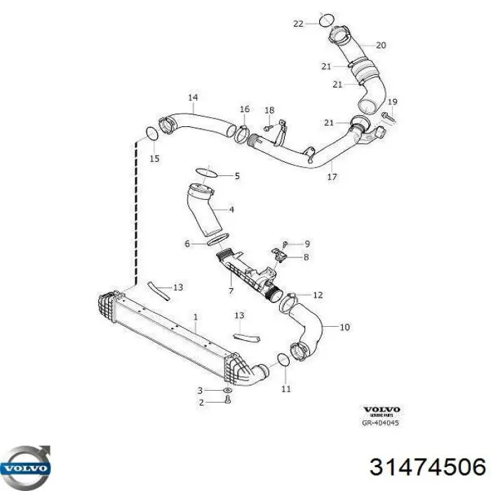 31474506 Volvo Radiador de intercooler