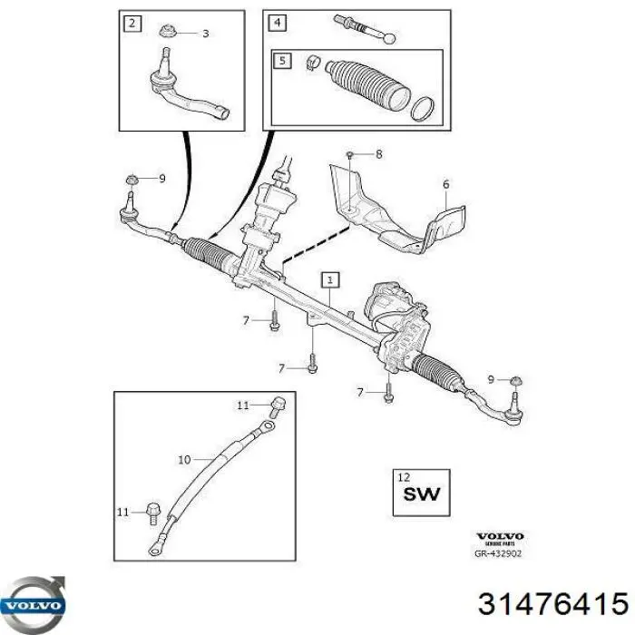 Ponta externa da barra de direção Volvo 31476415 preço, a partir de 20,54 USD