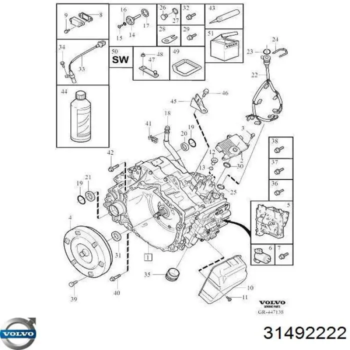 Kit de reparação da Caixa Automática de Mudança 31492222 Volvo