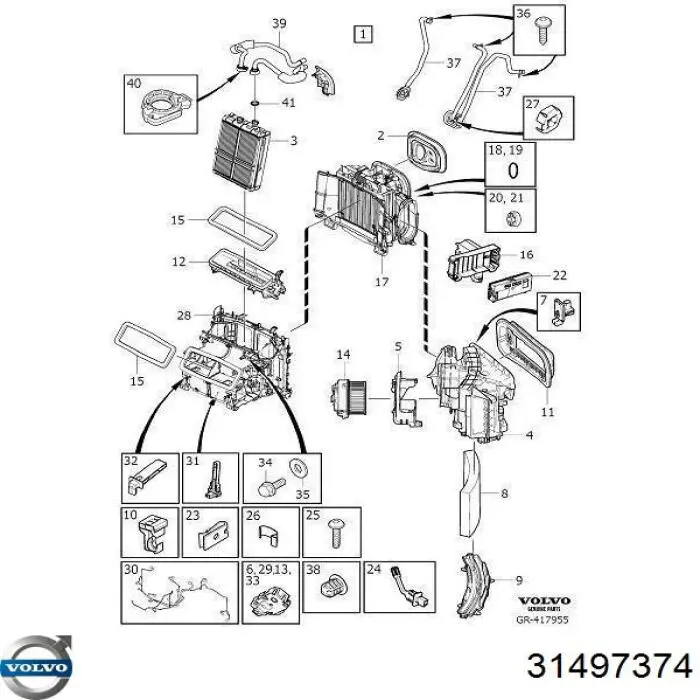 32392952 Volvo Vaporizador de aparelho de ar condicionado