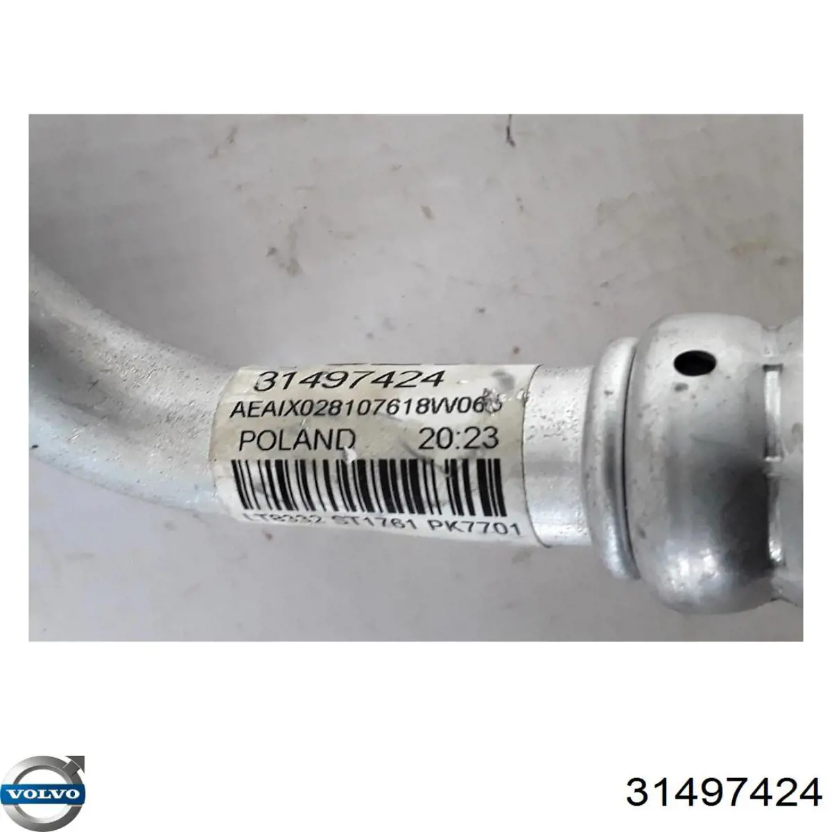 Mangueira de aparelho de ar condicionado, desde o vaporizador traseiro até o compressor 31497424 Volvo