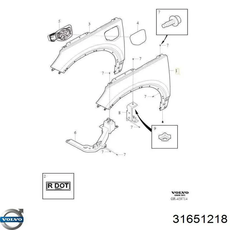 Compre 31651218 Volvo Pára-lama dianteiro direito