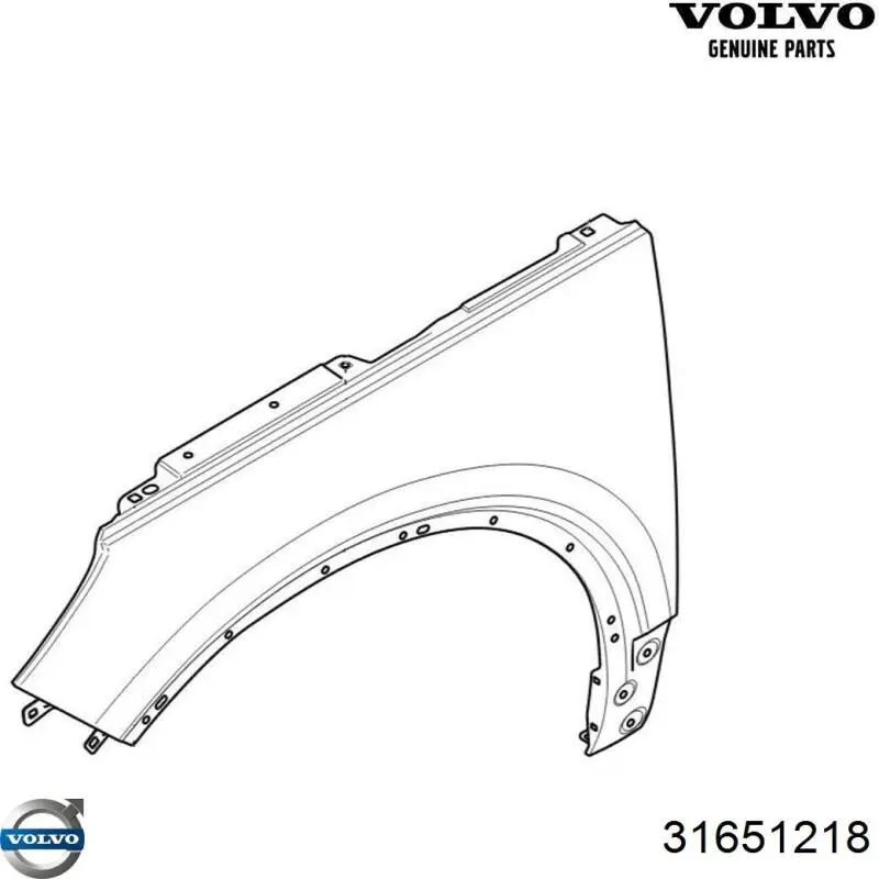 Pára-lama dianteiro direito Volvo 31651218 preço, a partir de 671,97 USD