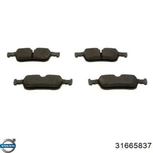 Sapatas do freio traseiras de disco 31665837 Volvo