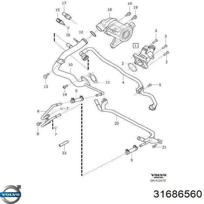 Caixa do termostato Volvo 31686560 preço, a partir de 60,76 USD