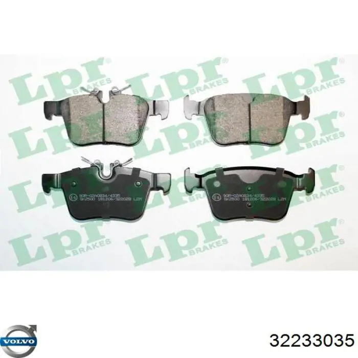 Sapatas do freio traseiras de disco 32233035 Volvo