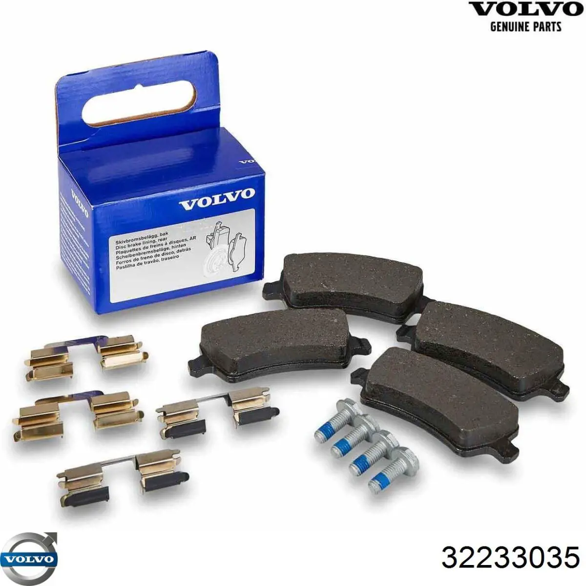 Sapatas do freio traseiras de disco Volvo 32233035