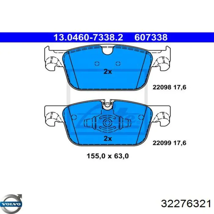 Compre 32276321 Volvo Sapatas do freio dianteiras de disco