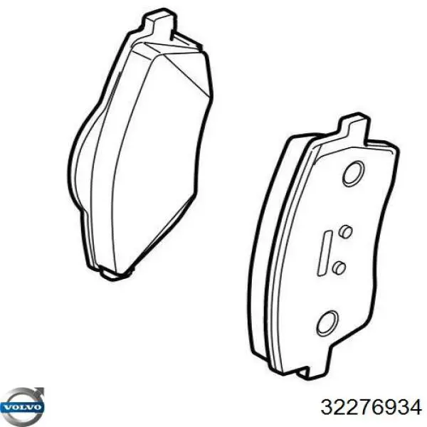 Sapatas do freio traseiras de disco Volvo 32276934