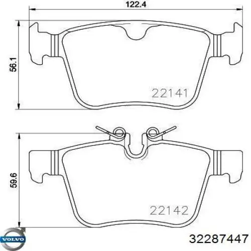 Compre 32287447 Volvo Sapatas do freio traseiras de disco