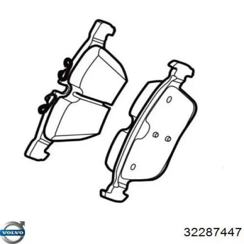 Sapatas do freio traseiras de disco Volvo 32287447