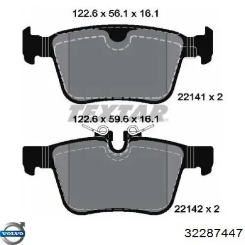 Sapatas do freio traseiras de disco Volvo 32287447 preço, a partir de 26,05 USD