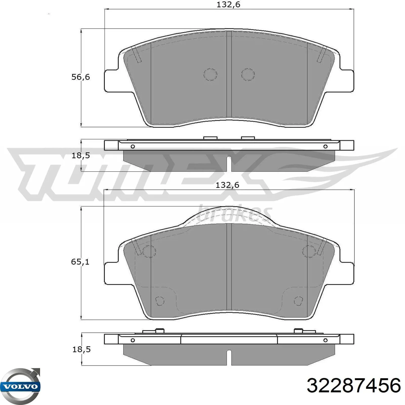 Sapatas do freio dianteiras de disco Volvo 32287456 preço, a partir de 134,06 USD