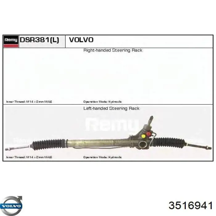 Compre 3516941 Volvo Cremalheira da direção