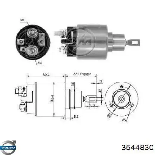 Relê retrator do motor de arranco 0331303067 Bosch