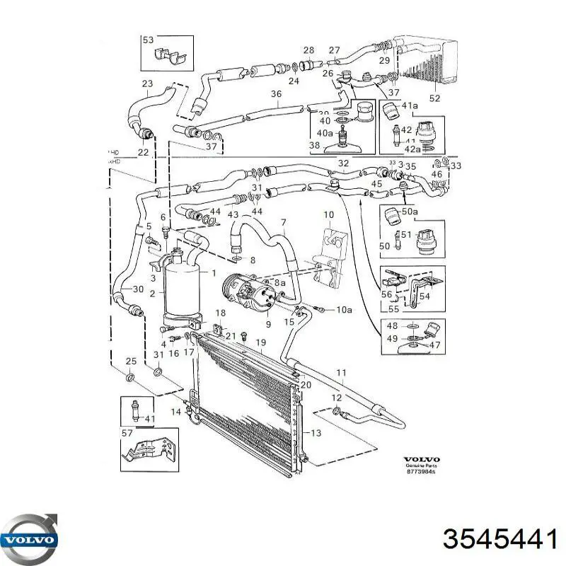 3545441 Volvo Vedante do flange (da união em T) do sistema de esfriamento