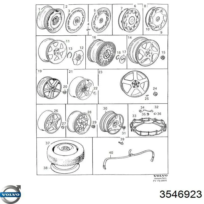 Compre 3546923 Volvo Coberta de disco de roda