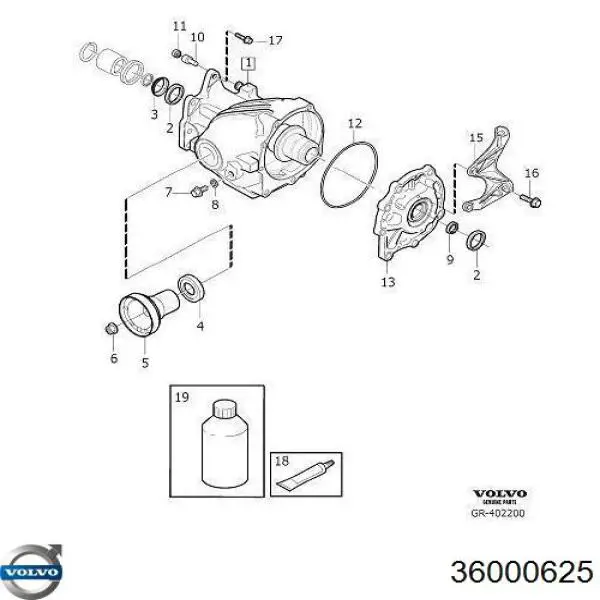 36000625 Volvo Caixa de transferência