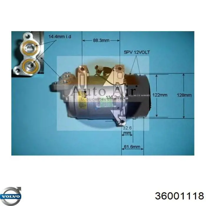 Compressor de aparelho de ar condicionado Volvo 36001118 preço, a partir de 91,94 USD