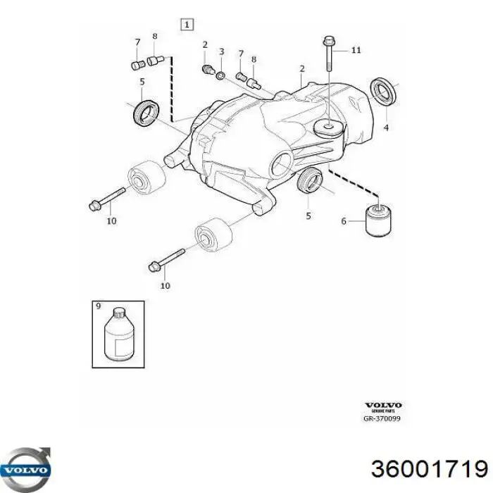 36001719 Volvo Eixo traseiro montado