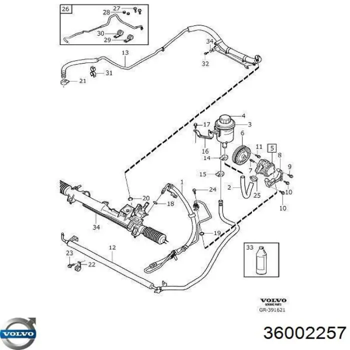 Bomba da Direção hidrâulica assistida Volvo 36002257 preço, a partir de 221,66 USD